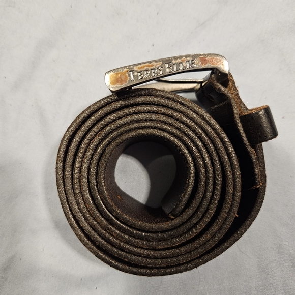 Perry Ellis men's dark brown leather belt - Picture 2 of 11